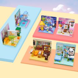 QMAN ENLIGHTEN KEEPPLEY 72030 non  MINI WORLD HAPPY CAMPUS 6 MÔ HÌNH SÂN BÓNG RỔ SÔI ĐỘNG PHÒNG VẼ TRANH NGHỆ THUẬT CHĂM SÓC SỨC KHỎE CUNG THIÊN VĂN KHOA HỌC HỒ BƠI MÁT MẺ LỚP NHỎ ẤM ÁP bộ đồ chơi xếp lắp ráp ghép mô hình Movie & Game Phim Và Trò Chơi