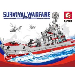 SEMBO 207205 non  TÀU TUẦN DƯƠNG TÊN LỬA DẪN ĐƯỜNG LỚP KIROV bộ đồ chơi xếp lắp ráp ghép mô hình Military Army SURVIVAL WARFARE Quân Sự Bộ Đội 689 khối