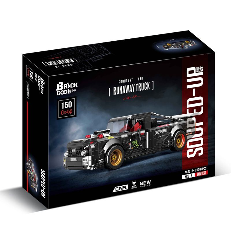 BRICKCOOL KC012 non  XE TẢI bộ đồ chơi xếp lắp ráp ghép mô hình COONTEST 150 RUNAWAY TRUCK 906 khối