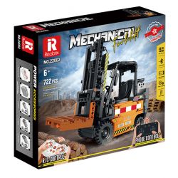 REOBRIX 22002 non  XE NÂNG KỸ THUẬT bộ đồ chơi xếp lắp ráp ghép mô hình  MECHANICAL FORKLIFT Kỹ Thuật Công Nghệ Cao Mô Hình Phương Tiện 722 khối