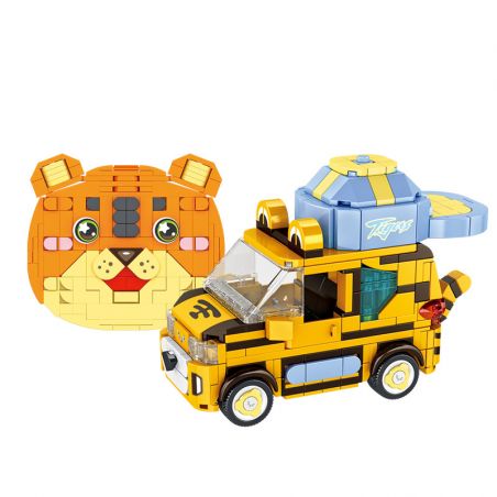 PanlosBrick 685008 Panlos Brick 685008 non  WULING HONGGUANG MINIEV PHIÊN BẢN HỔ DỄ THƯƠNG bộ đồ chơi xếp lắp ráp ghép mô hình Racers Đua Tốc Độ 477 khối