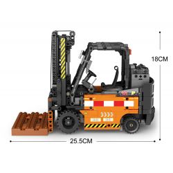 REOBRIX 22002 non  XE NÂNG KỸ THUẬT bộ đồ chơi xếp lắp ráp ghép mô hình  MECHANICAL FORKLIFT Kỹ Thuật Công Nghệ Cao Mô Hình Phương Tiện 722 khối