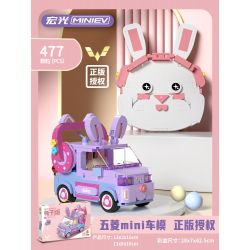 PanlosBrick 685007 Panlos Brick 685007 non  PHIÊN BẢN THỎ WULING HONGGUANG MINIEV bộ đồ chơi xếp lắp ráp ghép mô hình Racers Đua Tốc Độ 477 khối