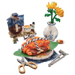 LOZ 1945 non  THỨC ĂN VÀ GIẢI TRÍ THỦY SẢN CUA LÔNG DÁN ĐỎ bộ đồ chơi xếp lắp ráp ghép mô hình Creator Sáng Tạo 1030 khối