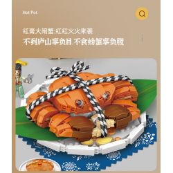 LOZ 1945 non  THỨC ĂN VÀ GIẢI TRÍ THỦY SẢN CUA LÔNG DÁN ĐỎ bộ đồ chơi xếp lắp ráp ghép mô hình Creator Sáng Tạo 1030 khối