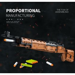 REOBRIX 77003 non  MASTER KAR98K. bộ đồ chơi xếp lắp ráp ghép mô hình Gun KARABINER 98K Súng 1028 khối