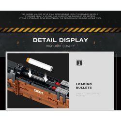 REOBRIX 77003 non  MASTER KAR98K. bộ đồ chơi xếp lắp ráp ghép mô hình Gun KARABINER 98K Súng 1028 khối