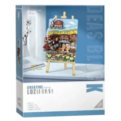 LOZ 1296 non  TRANH 3D CHUYẾN TÀU MÙA XUÂN bộ đồ chơi xếp lắp ráp ghép mô hình Art 758 khối