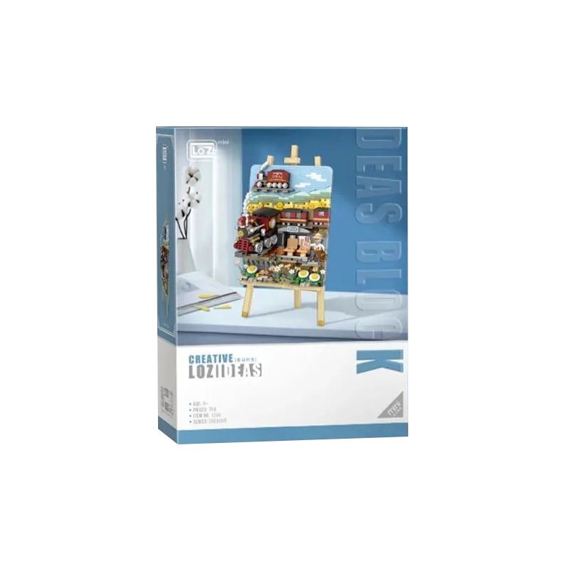 LOZ 1296 non  TRANH 3D CHUYẾN TÀU MÙA XUÂN bộ đồ chơi xếp lắp ráp ghép mô hình Art 758 khối