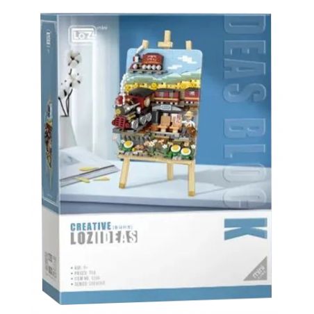 LOZ 1296 non  TRANH 3D CHUYẾN TÀU MÙA XUÂN bộ đồ chơi xếp lắp ráp ghép mô hình Art 758 khối