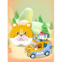 PanlosBrick 685005 Panlos Brick 685005 non  WULING HONGGUANG MINIEV PHIÊN BẢN MÈO MÀU CAM bộ đồ chơi xếp lắp ráp ghép mô hình Racers Đua Tốc Độ 467 khối