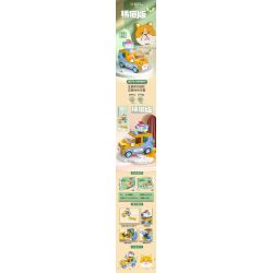 PanlosBrick 685005 Panlos Brick 685005 non  WULING HONGGUANG MINIEV PHIÊN BẢN MÈO MÀU CAM bộ đồ chơi xếp lắp ráp ghép mô hình Racers Đua Tốc Độ 467 khối