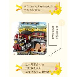 LOZ 1296 non  TRANH 3D CHUYẾN TÀU MÙA XUÂN bộ đồ chơi xếp lắp ráp ghép mô hình Art 758 khối