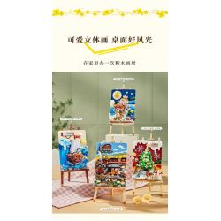 LOZ 1296 non  TRANH 3D CHUYẾN TÀU MÙA XUÂN bộ đồ chơi xếp lắp ráp ghép mô hình Art 758 khối