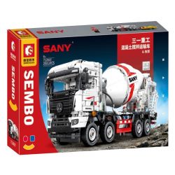 SEMBO 712037 non  XE TRỘN BÊ TÔNG & MÁY BƠM RƠ MOOC bộ đồ chơi xếp lắp ráp ghép mô hình Lung Tung Thuộc Nhiều Thể Loại 2021 khối