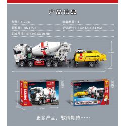 SEMBO 712037 non  XE TRỘN BÊ TÔNG & MÁY BƠM RƠ MOOC bộ đồ chơi xếp lắp ráp ghép mô hình Lung Tung Thuộc Nhiều Thể Loại 2021 khối