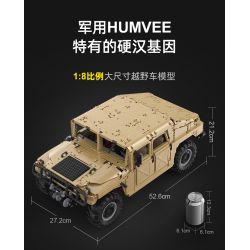 CADA DOUBLEE C61036 61036 non  XE ĐỊA HÌNH QUÂN SỰ HUMMER H1 8 tỷ lệ 1:8 bộ đồ chơi xếp lắp ráp ghép mô hình HUMVEE 3935 khối