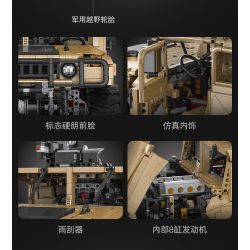 CADA DOUBLEE C61036 61036 non  XE ĐỊA HÌNH QUÂN SỰ HUMMER H1 8 tỷ lệ 1:8 bộ đồ chơi xếp lắp ráp ghép mô hình HUMVEE 3935 khối