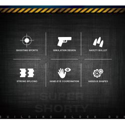 REOBRIX 77002 non  CON TRAI SIÊU NGẮN bộ đồ chơi xếp lắp ráp ghép mô hình Gun SUPER SHORTY Súng 882 khối