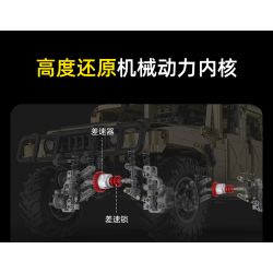 CADA DOUBLEE C61036 61036 non  XE ĐỊA HÌNH QUÂN SỰ HUMMER H1 8 tỷ lệ 1:8 bộ đồ chơi xếp lắp ráp ghép mô hình HUMVEE 3935 khối