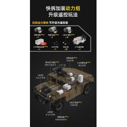 CADA DOUBLEE C61036 61036 non  XE ĐỊA HÌNH QUÂN SỰ HUMMER H1 8 tỷ lệ 1:8 bộ đồ chơi xếp lắp ráp ghép mô hình HUMVEE 3935 khối