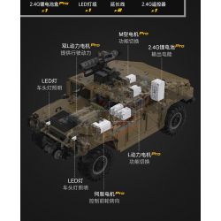 CADA DOUBLEE C61036 61036 non  XE ĐỊA HÌNH QUÂN SỰ HUMMER H1 8 tỷ lệ 1:8 bộ đồ chơi xếp lắp ráp ghép mô hình HUMVEE 3935 khối