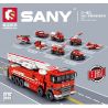 SEMBO 712028 712029 712030 712031 712032 712033 712034 712035 non  NÂNG XE CHỮA CHÁY PHẢN LỰC 8 KẾT HỢP bộ đồ chơi xếp lắp ráp ghép mô hình Lung Tung Thuộc Nhiều Thể Loại 8IN1 ALIFT JET FIRE TRUCK 327 khối