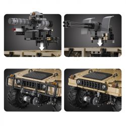 CADA DOUBLEE C61036 61036 non  XE ĐỊA HÌNH QUÂN SỰ HUMMER H1 8 tỷ lệ 1:8 bộ đồ chơi xếp lắp ráp ghép mô hình HUMVEE 3935 khối