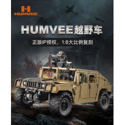 CADA DOUBLEE C61036 61036 non  XE ĐỊA HÌNH QUÂN SỰ HUMMER H1 8 tỷ lệ 1:8 bộ đồ chơi xếp lắp ráp ghép mô hình HUMVEE 3935 khối