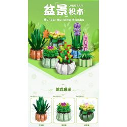 JIESTAR 92314 non  BONSAI 6 LOẠI THÀNH PHỐ KHÔNG ĐÊM QUÁN THẾ ÂM SEN ĐỎ NON HOA LÁ ???NG TRĂNG LUPIN LỤC BÌNH bộ đồ chơi xếp lắp ráp ghép mô hình Flowers