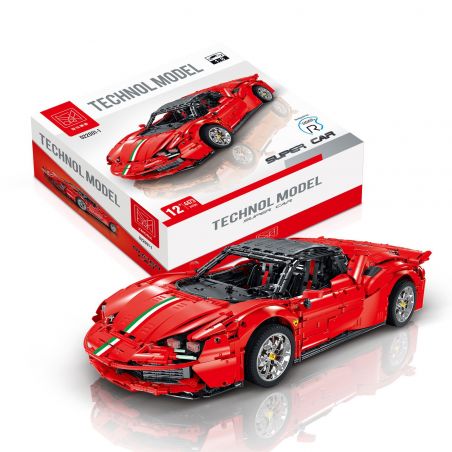 9088 MorkModel 022001-1 Mork Model 022001-1 REBRICKABLE MOC-72952 72952 MOC72952 non  FERRARI SF90 STRADALE tỷ lệ 1:8 bộ đồ chơi xếp lắp ráp ghép mô hình 4337 khối
