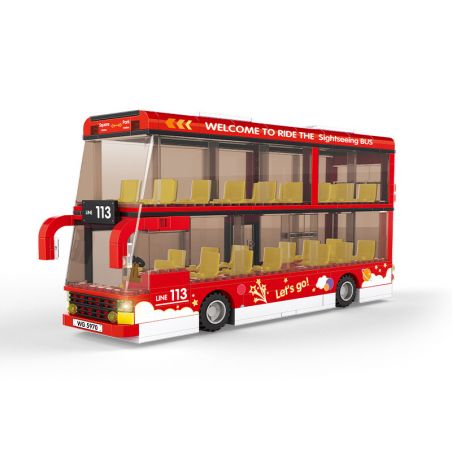 WANGE 5970 non  XE BUÝT ĐÔI NGẮM CẢNH bộ đồ chơi xếp lắp ráp ghép mô hình City INTERCITY BUS Thành Phố 436 khối