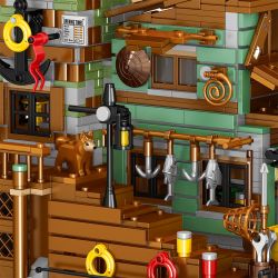 LIN07 00981 non  CÁ. bộ đồ chơi xếp lắp ráp ghép mô hình Buildings FISHING VILLAGE CABIN 1881 khối