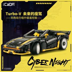 CADA DOUBLEE C63001 63001 non  ĐÊM ĐIỆN TỬ CYBER ​​​​TURBO-V bộ đồ chơi xếp lắp ráp ghép mô hình CYBER NIGHT CYBER TURBO-V 1682 khối