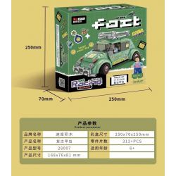 Decool 28007 Jisi 28007 non  BỌ CỔ ĐIỂN bộ đồ chơi xếp lắp ráp ghép mô hình Speed Champions Racing Cars RETRO BEETLE Đua Xe Công Thức 312 khối