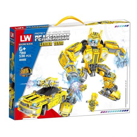 LW 7018 non  ROBOT ONG VÀNG bộ đồ chơi xếp lắp ráp ghép mô hình Movie & Game PEACEROBOT LEADER TEAM Phim Và Trò Chơi 538 khối