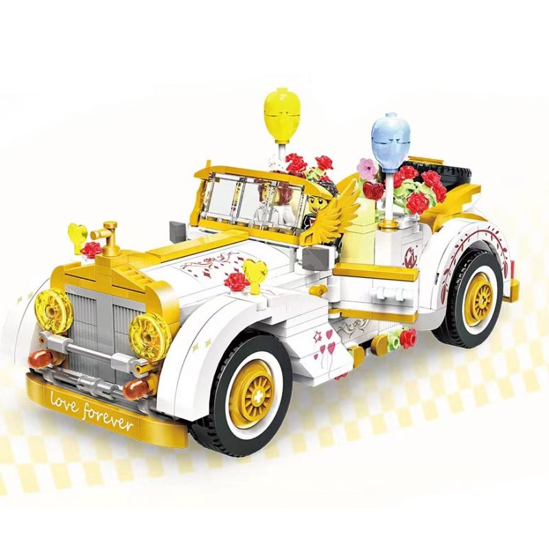 ZHEGAO 00310 non  XE CƯỚI bộ đồ chơi xếp lắp ráp ghép mô hình WEDDING CAR 522 khối