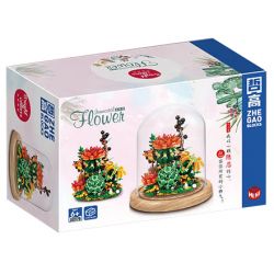 ZHEGAO 00978 non  XƯƠNG RỒNG BẢO QUẢN HOA bộ đồ chơi xếp lắp ráp ghép mô hình Flowers IMMORTAL FLOWER