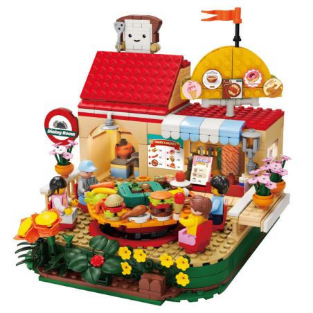 KAIDO KD99004 99004 non  NHÀ HÀNG XOAY SÂN VƯỜN bộ đồ chơi xếp lắp ráp ghép mô hình REVOLVING RESTAURANT