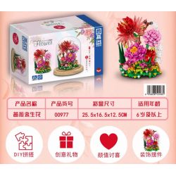 ZHEGAO 00977 non  BẢO QUẢN HOA HỒNG bộ đồ chơi xếp lắp ráp ghép mô hình Flowers IMMORTAL FLOWER
