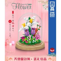ZHEGAO 00976 non  LILY BẢO QUẢN HOA bộ đồ chơi xếp lắp ráp ghép mô hình Flowers IMMORTAL FLOWER