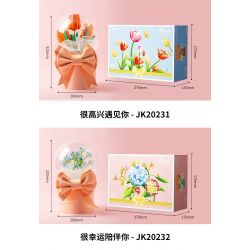 JAKI JK20232 20232 non  HỘP QUÀ BÓ HOA BOBO BALL 520 ANH THẬT MAY MẮN KHI ĐƯỢC Ở BÊN EM bộ đồ chơi xếp lắp ráp ghép mô hình Flowers