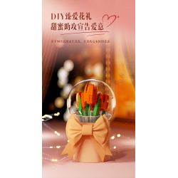 JAKI JK20231 20231 non  HỘP QUÀ BÓ HOA BOBO BALL 520 RẤT VUI ĐƯỢC GẶP BẠN bộ đồ chơi xếp lắp ráp ghép mô hình Flowers