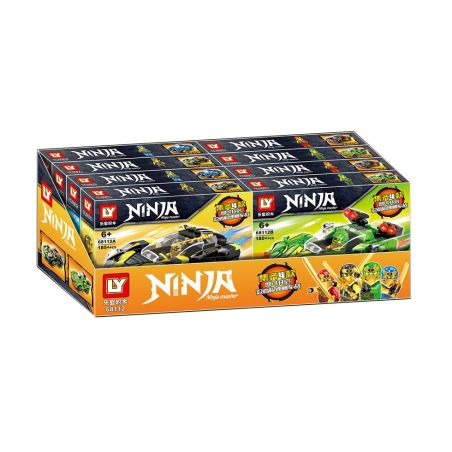 LY 68112 non  NINJA RAPID RACING BATTLE 4 LOẠI CỖ XE ĐUỔI THEO GIÓ NỔ GIÁP SẤM SÉT PHANH TRỜI bộ đồ chơi xếp lắp ráp ghép mô hình Speed Champions Racing Cars Đua Xe Công Thức 736 khối