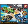 LY 68112 non  NINJA RAPID RACING BATTLE 4 LOẠI CỖ XE ĐUỔI THEO GIÓ NỔ GIÁP SẤM SÉT PHANH TRỜI bộ đồ chơi xếp lắp ráp ghép mô hình Speed Champions Racing Cars Đua Xe Công Thức 736 khối