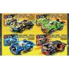 LY 68112 non  NINJA RAPID RACING BATTLE 4 LOẠI CỖ XE ĐUỔI THEO GIÓ NỔ GIÁP SẤM SÉT PHANH TRỜI bộ đồ chơi xếp lắp ráp ghép mô hình Speed Champions Racing Cars Đua Xe Công Thức 736 khối