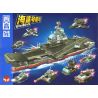 ZHEGAO DZ4003 4003 non  TỔ HỢP TÀU SÂN BAY SEA SHARK 8 bộ đồ chơi xếp lắp ráp ghép mô hình Military Army Quân Sự Bộ Đội