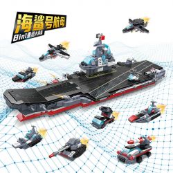 ZHEGAO DZ4003 4003 non  TỔ HỢP TÀU SÂN BAY SEA SHARK 8 bộ đồ chơi xếp lắp ráp ghép mô hình Military Army Quân Sự Bộ Đội