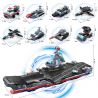 ZHEGAO DZ4003 4003 non  TỔ HỢP TÀU SÂN BAY SEA SHARK 8 bộ đồ chơi xếp lắp ráp ghép mô hình Military Army Quân Sự Bộ Đội