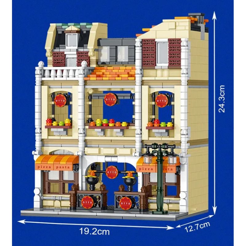 MorkModel 20103 Mork Model 20103 non  CỬA HÀNG BÁNH PIZZA bộ đồ chơi xếp lắp ráp ghép mô hình Modular Buildings Mô Hình Nhà Cửa 1195 khối
